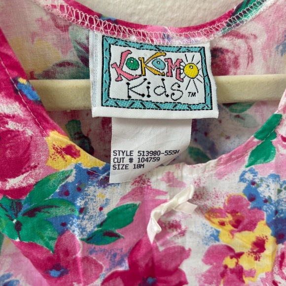 VINTAGE KOKOMO KIDS Toddler Girl Pink‎ Floral Dress - size 18 Months - adorable - Picture 6 of 12